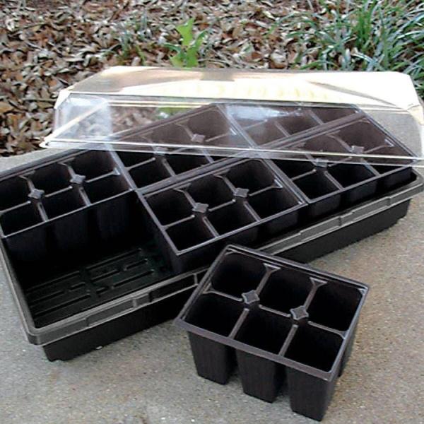 Seedling trays with domes